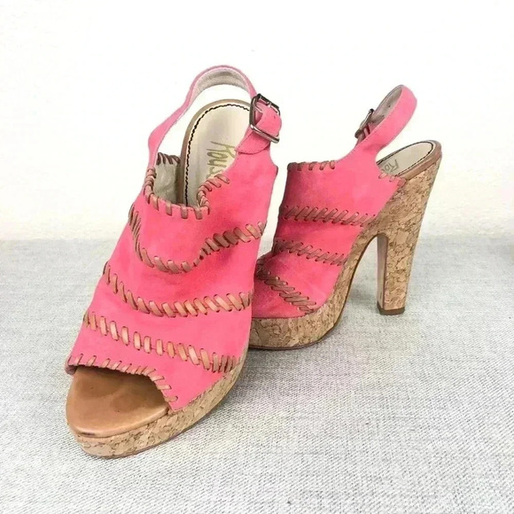 Jerome C. Rousseau Niro Suede High Heel Sandals Pink Color - Picture 2 of 8